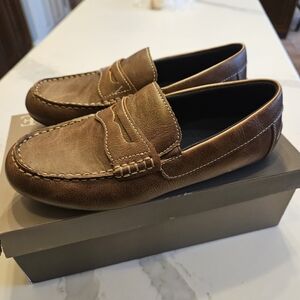 Crown Tan Leather Loafers for Men